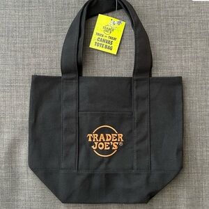 Trader Joe’s mini tote bag nwt black orange trick or treat canvas bag
